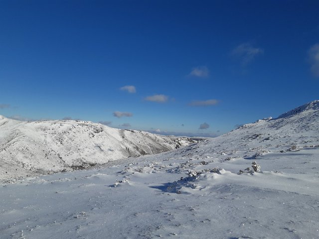 Bajada desde el Ocejón nevado en Enero