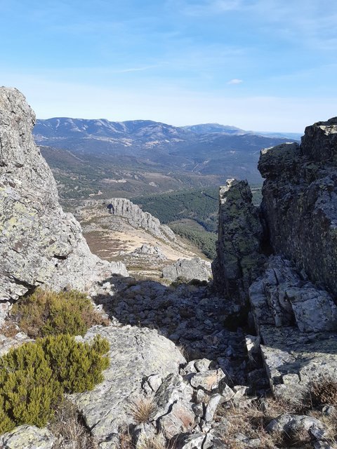Bajada desde el Ocejón por la ladera hacia Valverde en direcciónn la Cueva del Reloje. Coordenadas: 41.111865, -3.250440